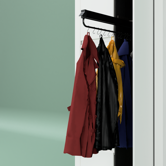 Lage garderobe (alleen geschikt voor korte jassen)